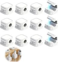Kabelio spaustukai, magnetiniai, kabelių tvarkyklė ant stalo, USB įkrovimo kabelių laikikliai, lipnūs, balti, 12 vnt.
