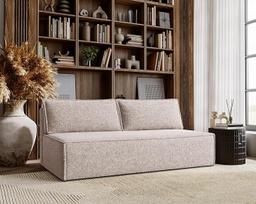 Kaiser Möbel - Sofa su miego funkcija ir miegamojo lova, sofa 3-vietė, sofa lova, patogi sofa svetainei ir paauglių kambariui, sofa lova, minkšta sofa, sulankstoma sofa, be porankių, Duo, smėlio spalvos