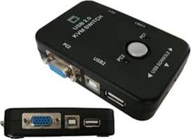 KALEA-INFORMATIQUE KVM dalijimosi korpusas AUTOMATINIS jungiklis 2 kompiuteriams su VGA ir USB