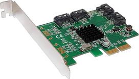 KALEA-INFORMATIQUE© Valdymo plokštė „PCI Express“ (PCI-E) su 4 „SATA 3“ (III) jungtimis, „Marvell“ lustų rinkiniu 88SE9230, palaikanti RAID 0 / 1 / 10
