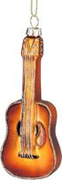 Kalėdinė eglutės puošmena iš stiklo, 11 cm, gitara su blizgučiais, Kalėdiniai žaisliukai, muzikos instrumentai, vario rudos spalvos