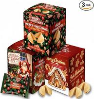 Kalėdinių laimės sausainių rinkinys – cinamono, meduolių ir vanilės skonio, traškūs sausainiai su užrašais vokiečių kalba, vegetariški, supakuoti atskirai, puikiai tinka Advento kalendoriaus užpildymui, Kalėdoms ir Naujųjų metų išvakarėms