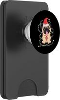Kalėdų Senelio ir Kalėdų eglutės švieselės su mopsų motyvu „PopSockets PopWallet“ su „MagSafe“