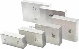 Kalibravimo matuoklis, 1 vnt., 0,5 mm, 10, 20, 25, 30, 40, 50, kvadratinis matavimo blokas iš plieno (9 mm)