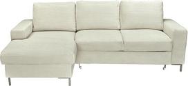 Kampinė sofa - 240 x 150 cm - smėlio spalvos - su ištraukiama funkcija ir lovos dėže