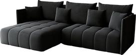 Kampinė sofa su miego funkcija - "Gona" - sofa-lova 245 x 180 cm - elegantiška, patvari, laisvai pastatoma - lengvai sulankstoma automatiškai - 246x188x93 cm - "Monolith 97" (grafitinė)