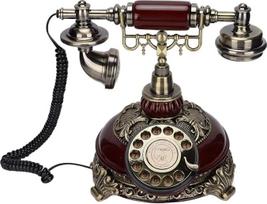 Karališkasis senovinis telefonas, antikvarinis stalinis telefonas su sukamuoju skambinimo disku, laidinis fiksuotojo ryšio telefonas, laisvų rankų rinkinys namams, biurui, kavinei, barui, interjero dekoravimui