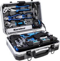Karcher įrankių dėžė, 114 dalių įrankių rinkinys, I įrankių rinkinys, pagamintas iš chromo vanadžio ir anglinio plieno, su plaktuku, atsuktuvu, veržliarakčiu, veržliarakčiu, antgalių rinkiniu ir kt.
