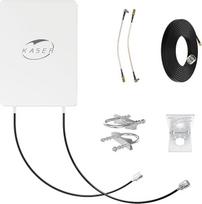 KASER 5G LTE antena, lauko MIMO kryptinė antena, 3300–3800 MHz, N78, stiprinimas iki 15 dBi, suderinama su 5G maršrutizatoriais, N-SMA išėjimas su TS9 adapteriu, komplekte – 10 metrų mažos nuostolių kabelis, modelis V4