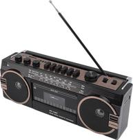 Kasetinis grotuvas-garsiakalbis, retro stiliaus „Bluetooth“ grotuvas-garsiakalbis su USB, SD ir 3,5 mm AUX įvestimi, AM, FM, SW ir kasetės grotuvu bei įrašymo funkcija (juodos spalvos)