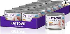 KATTOVIT - Inkstų / inkstų šlapio maisto katėms | Inkstų funkcijai palaikyti suaugusioms katėms Dietinis maistas kaip visavertis maistas skardinėje | 12 x 185g vištienos
