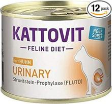KATTOVIT - šlapio ėdalo katėms | Katės šlapio ėdalo kaip visaverčio maisto konservų dėžutėje Dietinis ėdalas suaugusioms katėms, sergančioms šlapimo takų ligomis | 12 x 185g vištienos