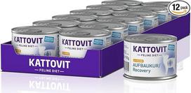 KATTOVIT - Recovery Wet Food for Cats | Katėms, turinčioms per mažą svorį ir sveikstančioms | Suaugusioms katėms skirtas drėgnas ėdalas be glitimo | 12 x 185g vištienos