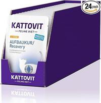 KATTOVIT – Atstatomasis šlapias maistas katėms | Dietinis kačių maistas šviežiame maišelyje, skirtas per mažo svorio, po traumos ar operacijos katėms. Suaugusioms katėms | 24 x 85 g vištienos