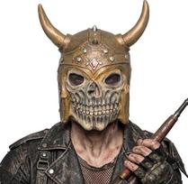 Kaukolės kaukė, vikingų ragų šalmas, bauginanti vikingų kaukolės kaukė