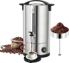 Kavos aparatas, 8 l talpos kavos ąsotis su apvaliu filtru, 304 nerūdijančio plieno filtriniai kavos aparatai, kavos aparatas su temperatūros reguliatoriumi (30–110 °C) ir lygio indikatoriumi, skirtas namams, vakarėliams, biurui
