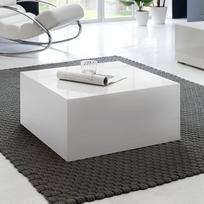 Kavos staliukas "Monobloc" MDF medinis staliukas baltas 60 cm kvadratinis