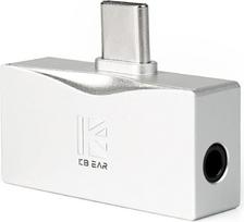 KBEAR Luma TC06 ausinių stiprintuvas, mini dviejų lustų stiprintuvas, USB-C į 3,5/4,4 mm simetrinę išvestį, iki 32 bitų/384 kHz, Hi-Fi ausinių stiprintuvas, skirtas išmaniesiems telefonams, kompiuteriams ir „Mac“ (sidabrinis)