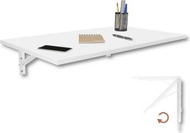 KDR sulankstomas sieninis stalas, 80 x 50 cm, baltos spalvos, sulankstomas stalas, skirtas tvirtinti prie sienos, kaip valgomojo stalas, rašomasis stalas, virtuvės stalas ar darbo vieta, taupantis vietą ir universalus naudojimas