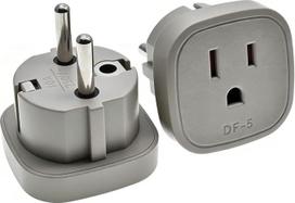 Kelioninis adapteris iš JAV į Europą, JAV adapteris su Vokietijos kištuku, adapteris iš JAV į ES