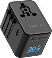 Kelioninis adapteris, skirtas naudoti visame pasaulyje, universalus kelioninis kištukas su 3 USB-C (30 W), 2 USB-A ir 1 kintamosios srovės lizdu, tarptautinis kištukų adapteris, universalus kintamosios srovės adapteris, skirtas naudoti ES, JK, JAV ir Aust