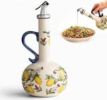 Keraminis alyvuogių aliejaus butelis su dozatoriumi, 650 ml, alyvuogių aliejaus indas su