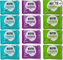 Keto Collective Keto sausainiai I 1,5 g grynųjų angliavandenių I 30 g x 12 I Keto užkandžiai I Cukraus malšintuvas I Paruošta su tikru sviestu I Daug skaidulinių medžiagų I Mažai angliavandenių turintys užkandžiai, sausainiai be glitimo
