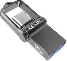 KEXIN OTG (On-the-Go) USB atmintinė, 64GB, "2-in-1" atmintinė, C tipo USB 3.0, vandeniui atspari atmintinė su raktų pakabuku, skirta asmeniniams ir nešiojamiesiems kompiuteriams, nešiojamiesiems kompiuteriams, nešiojamiesiems kompiuteriams ir kitiems USB