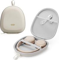 Kietas, ypač plonas ausinių dėklas, skirtas „Sony“, „JBL“, „Bose“, „Soundcore Anchor“, „BERIBES KVIDIO TOZO“ ir „JLab“ ausinėms. Universali nešiojamoji kelioninė organizatoriaus rankinė, smėlio spalvos