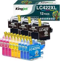 KINGJET LC422XL LC422 XL kasetės suderinamos su Brother LC422 LC422XL LC-422XL LC-422XLVAL spausdintuvo kasetėmis, skirtomis Brother MFC-J5340DW kasetėms MFC-J5740DW MFC-J5740DW MFC-J6940DW MFC-J5345DW MFC-J6540DW (12 vnt.)