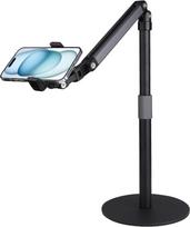 KIRJAUDU Mobiliojo telefono laikiklio stalas - 360° kampu pasukamas metalinis trikojis išmaniajam telefonui / planšetiniam kompiuteriui, idealiai tinka tiesioginėms transliacijoms, vaizdo įrašams ir kūrybiniam darbui