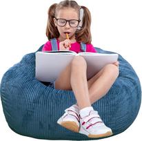 Kisoy Bean Bag kėdės su dirbtiniu kailiu padengti paaugliams atminties putų Bean Bag itin minkštas dirbtinio kailio audinys apvalus pūkuotas sofa