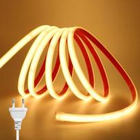 KISUFU neoninės LED juostos, 220 V, IP65, atsparios vandeniui, COB šviesa, galima nupjauti kas 10 cm, be maitinimo šaltinio, LED juostos, skirtos naudoti patalpose, lauke, virtuvės spintelėse, laiptinėse, vitrinose