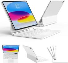 Klaviatūros dėklas, skirtas „iPad“ A16 (11-osios ir 10-osios kartos, 2025 m./2022 m.), baltas