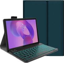 Klaviatūros dėklas, skirtas „Lenovo Yoga Tab“ 11,1 colio planšetiniam kompiuteriui 2025 m. su 7 spalvų klaviatūra, magnetinis, belaidis, „Bluetooth“, nuimamas [vokiškas QWERTZ] apsauginis dėklas, žalias