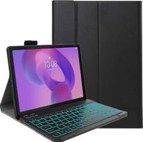 Klaviatūros dėklas, skirtas „Lenovo Yoga Tab“ 11,1 colio planšetiniam kompiuteriui 2025 m. su 7 spalvų klaviatūra, magnetinis, belaidis, „Bluetooth“, nuimamas [vokiškas QWERTZ] apsauginis dėklas, juodos spalvos