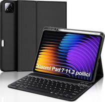 Klaviatūros dėklas, skirtas „Xiaomi Mi Pad 7“ / „Mi Pad 7 Pro“ (11,2 colio), modelis 2025 | Vokietijos QWERTZ išdėstymo nuimama „Bluetooth“ klaviatūra, apsauginis folio tipo dėklas su rašiklio laikikliu, skirtas „Xiaomi Pad 7“ / „7 Pro“, juodos spalvos