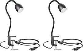 KLUK GU10 Clamp Light with Gooseneck Black Including GU10 Warm White 6.826 W 630 lm Pack of 2