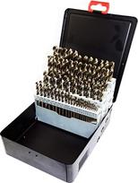 Kobalto grąžtų rinkinys, 91 vnt. (1,0–10,0 mm), HSS-G M35, 5 % kobalto, DIN 338, metalinių grąžtų rinkinys, skirtas nerūdijančiam plienui, karbidui ir ketui, su laikymo dėklu, 1,0–10,0 x 0,1 mm