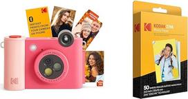 KODAK Smile+ 2 in 1 skaitmeninis fotoaparatas momentiniam spausdinimui ir belaidis "Bluetooth" nuotraukų spausdintuvas + KODAK 2 x 3 colių aukščiausios kokybės fotopopierius (50 lapų)
