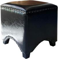 Kojinė Wood Pouffe Rankų darbo kniedės kraštų sandarinimo aliejaus vaško odos dangtelis (spalva: # 5)