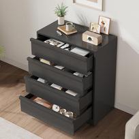 Komoda su 4 stalviršiais, staliukas, naktinis staliukas, stalviršis, modernus komodos staliukas Holz Schubladenschrank Für Wohnzimmer, Schlafzimmer Oder Flur, 75 x 40 x 100 cm
