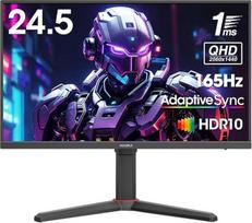 KOORUI 24,5 colių monitorius, QHD, 165 Hz, IPS, 1 ms, „AdaptiveSync“, VESA | HDMI, DisplayPort, 100 % sRGB, juodos spalvos, reguliuojamo aukščio, akių apsauga