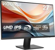 KOORUI 27 colių monitorius, 4K kompiuterio ekranas UHD (3840 x 2160), IPS, 4 ms, 60 Hz, 2x HDMI 2.0 ir "DisplayPort 1.4", "Adpitive Sync", HDR10, VESA 100 x 100 mm, 90% DCI-P3, Eye Care, N07