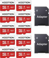 KOOTION 10 vnt. „Micro SD“ kortelių rinkinys, 16GB, 10 klasės „Mini SD“ kortelės, 10 vnt. UHS-I „MicroSDHC“ 16 G rinkinys, atminties kortelės, „SD“ kortelės, 16GB „Micro SD“ kortelės, skirtos fotoaparatams, mobiliesiems telefonams, planšetiniams kompiut