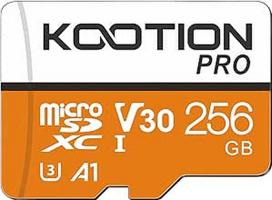KOOTION 256GB Micro SD kortelė UHS-I atminties kortelė U3 MicroSDXC Mini SD kortelė 256G atminties kortelė Atminties kortelė SD kortelė (A1 V30 4K) yra iki 100MB/s, Atminties kortelė SDXC kortelė fotoaparatams Mobilusis telefonas Planšetiniai kompiuteriai