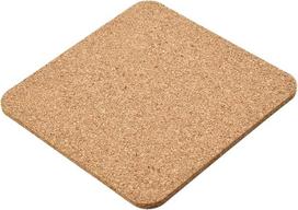 Korktafel, lipni kamštinė plokštė savarankiškam montavimui, 10 vnt., apvalios ir kvadratinės padėkliukai, 100 x 3 mm (kvadratiniai)