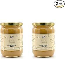 KoRo – Baltųjų migdolų tyrė, 2 x 500 g – riešutų sviestas be pridėto cukraus ir palmių aliejaus – 100 % migdolų – nepakartojamai kreminis – veganiškas – baltymų šaltinis