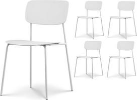 Kosmi 4 šezlongų rinkinys skandinaviško dizaino au dizainas minimalistinės spalvos balta