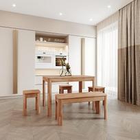 Krok Wood Berlin valgomojo stalas iš buko masyvo (75 x 75 x 75 cm)